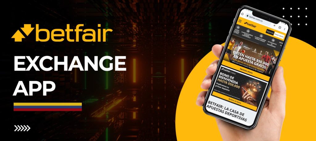 Betfair login screen on the exchange app
